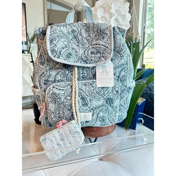 Rachel Ashwell Boho Shabby Chic Quilted Paisley Drawstring Backpack - NWT Rachel Ashwell | Bags | Rachel Ashwell Beaded Marble Beads  main image 4